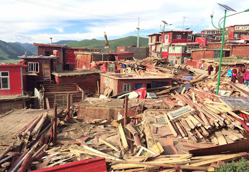 Các ngôi nhà của khu vực Học viện Phật giáo chỉ còn là đống đổ nát