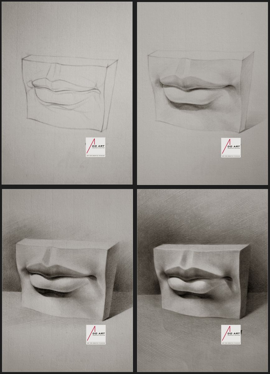 Cách vẽ tai mũi miệng phần 2  Lips drawing Lips sketch Portrait  drawing