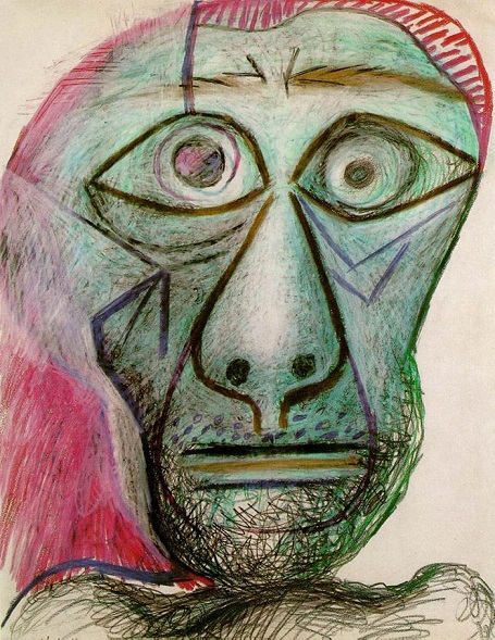 Tranh tự họa của Picasso năm 90 tuổi (sáng tác 30/6/1972)