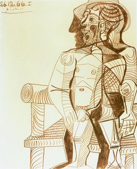 Tranh tự họa của Picasso năm 85 tuổi (sáng tác năm 1966)