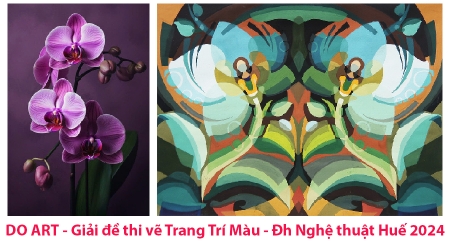 giai-de-thi-ve-trang-tri-mau-dh-nghe-thuat-hue-2024-hoa-phong-lan-do-art